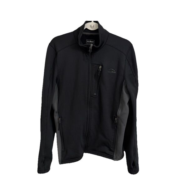 L.L. Bean Other - LL Bean Jacket Mens Large Black Full Zip Softshell Windproof Fleece 284602